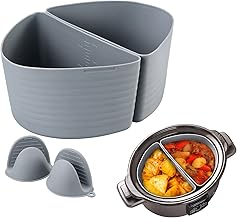 Syaws Crock Pots Liners 2Pack,Slow Cooker Divider Liner, Reusable & Leakproof Silicone Slow Cook Liner,BPA Free & Dishwasher Safe Slow Cooker Insert for 6 QT Crock-pots