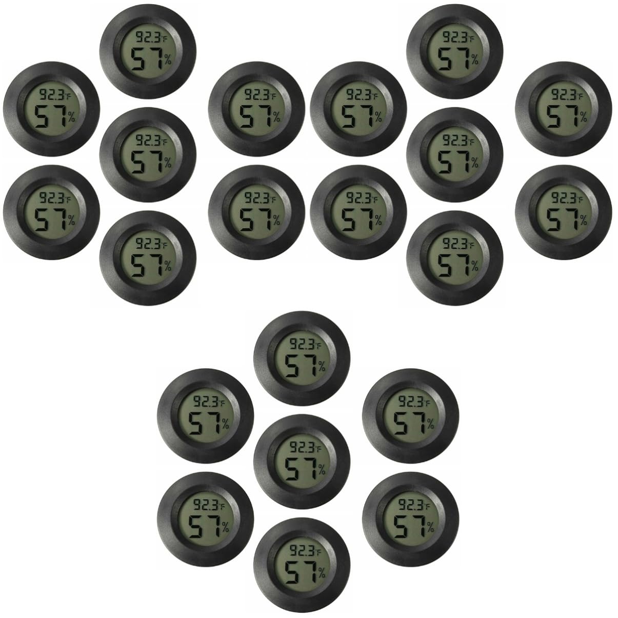 SUPVOX 3 Ensembles -hygromètre Rond Thermostat Nid Hygromètre D'humidité Thermomètre Digital Thermometre Digital Hygromètre Pour Aquarium À Reptiles Moniteur D'humidité 7 Pièces * 3