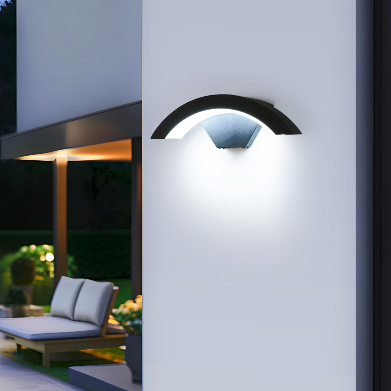 SENQIU Outdoor Wall Lights, Outside Wall Light LED Black, IP65 Waterproof Porch Front Door Light Lamp