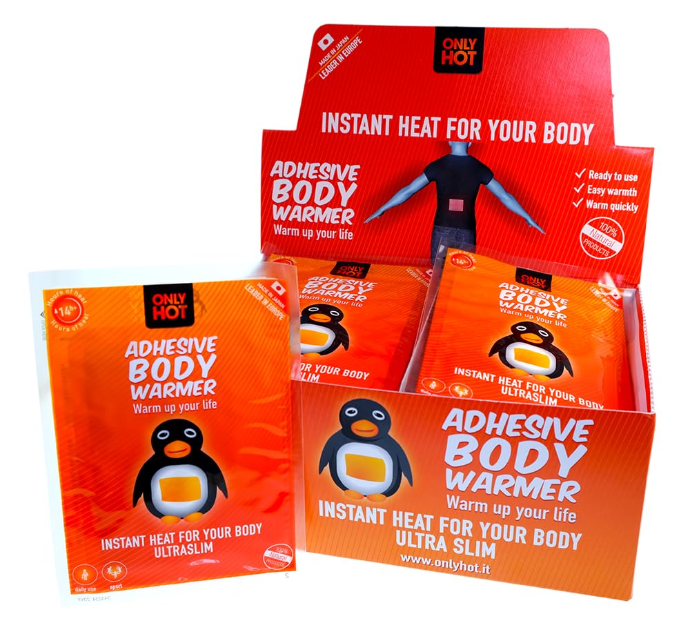 Only Hot Adhesive Body Warmers, Körperwärmer, 14 Stunden Wärmedauer, gebrauchsfertig, selbstheizend, 100% natürlich, selbstklebend, 40 Stück