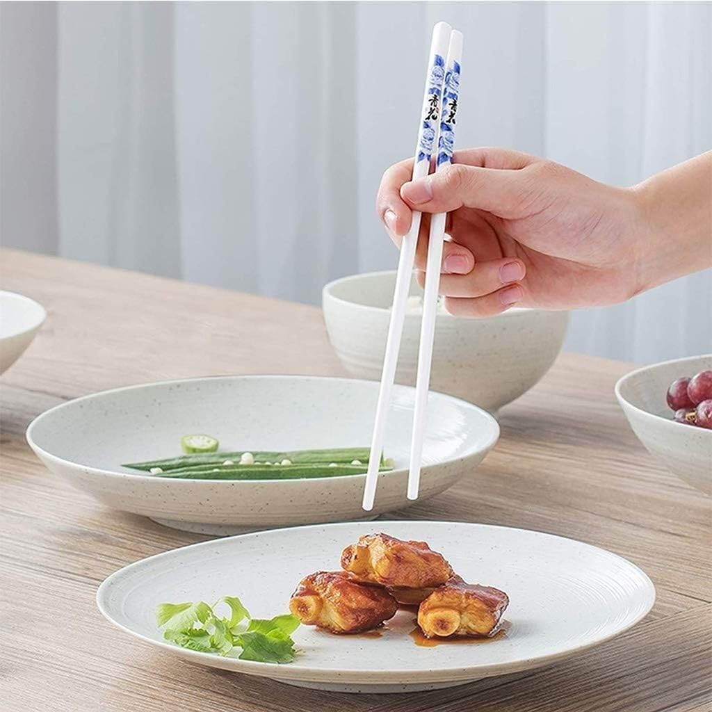 baguette japonaise cooking chopsticks Baguettes, 10 paires de baguettes réutilisables en céramique, ensemble cadeau de baguettes en porcelaine(Color:1,Size:)