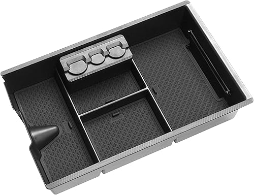 Jaronx Organizador de consola central Dodge RAM, caja de almacenamiento para Dodge RAM 1500 (2009-2018) y 25003500 (2010-2018), bandeja organizadora