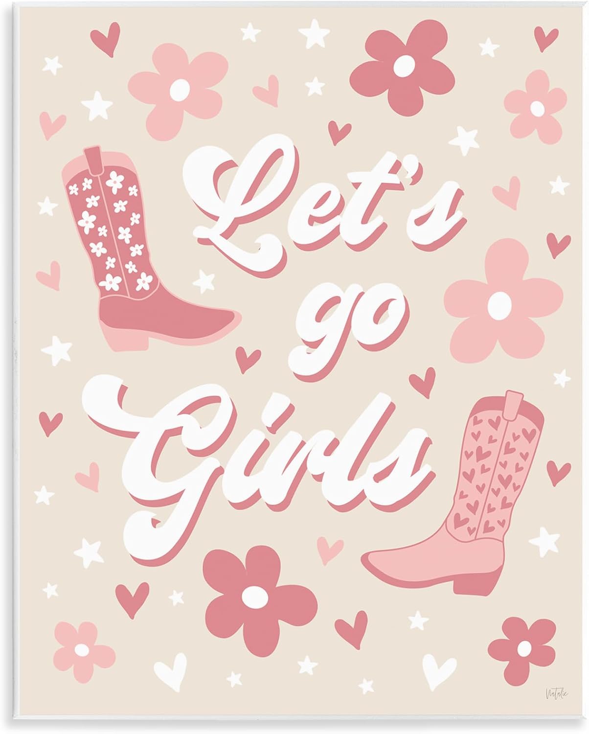 Stupell Industries Groovy Let's Go Girls Wall Plaque Art Design by Natalie Carpentieri, 11 x 14