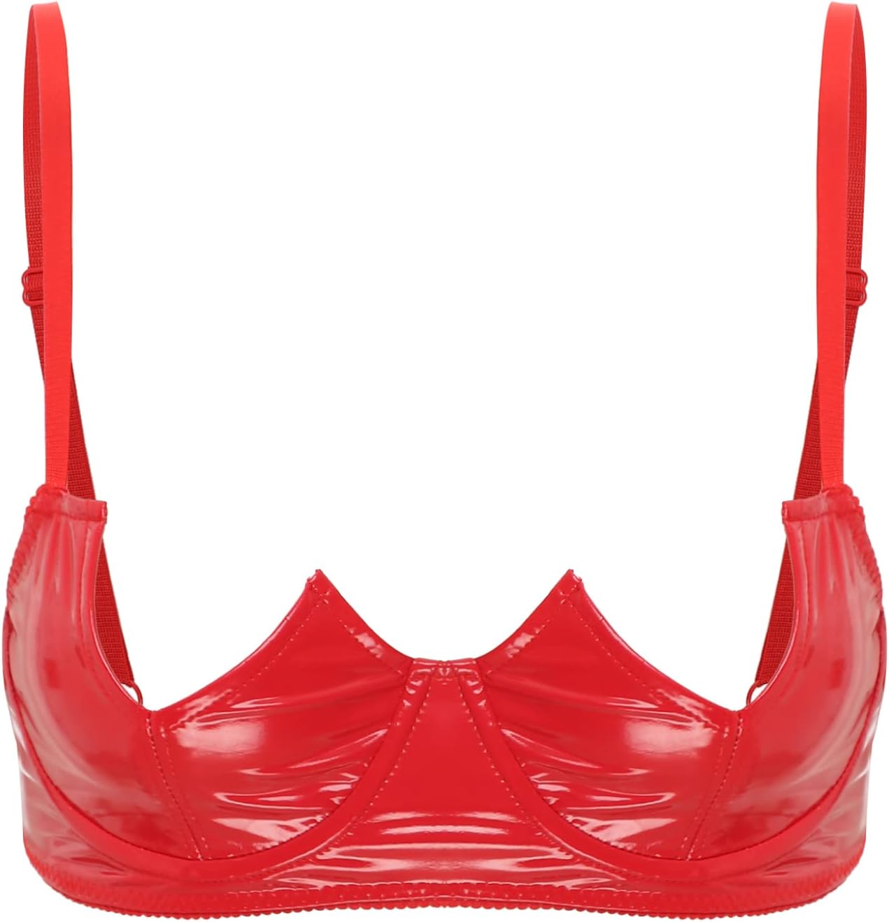 red pvc bralet