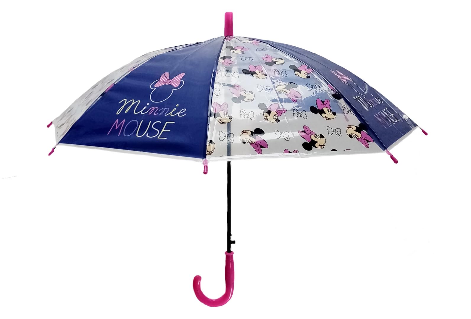 MINNIE MOUSE NAIVE - Ombrello a cupola manuale, 8 pannelli, aste metalliche, comodo e versatile, qualità e resistenza, 43 cm, materiale poliestere, rosa chiaro, M, Casual