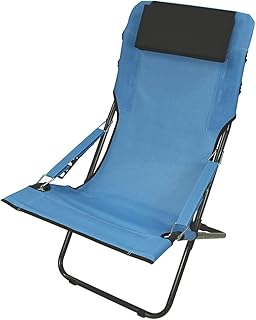 FRIDANI rcb-20 100 XXL – Silla de Camping con reposabrazos Silla de jardín con reposacabezas Silla Plegable con Respaldo Ajustable de 4 Tumbona con luftdurchlässigem Asiento de Funda, Muy cómodo
