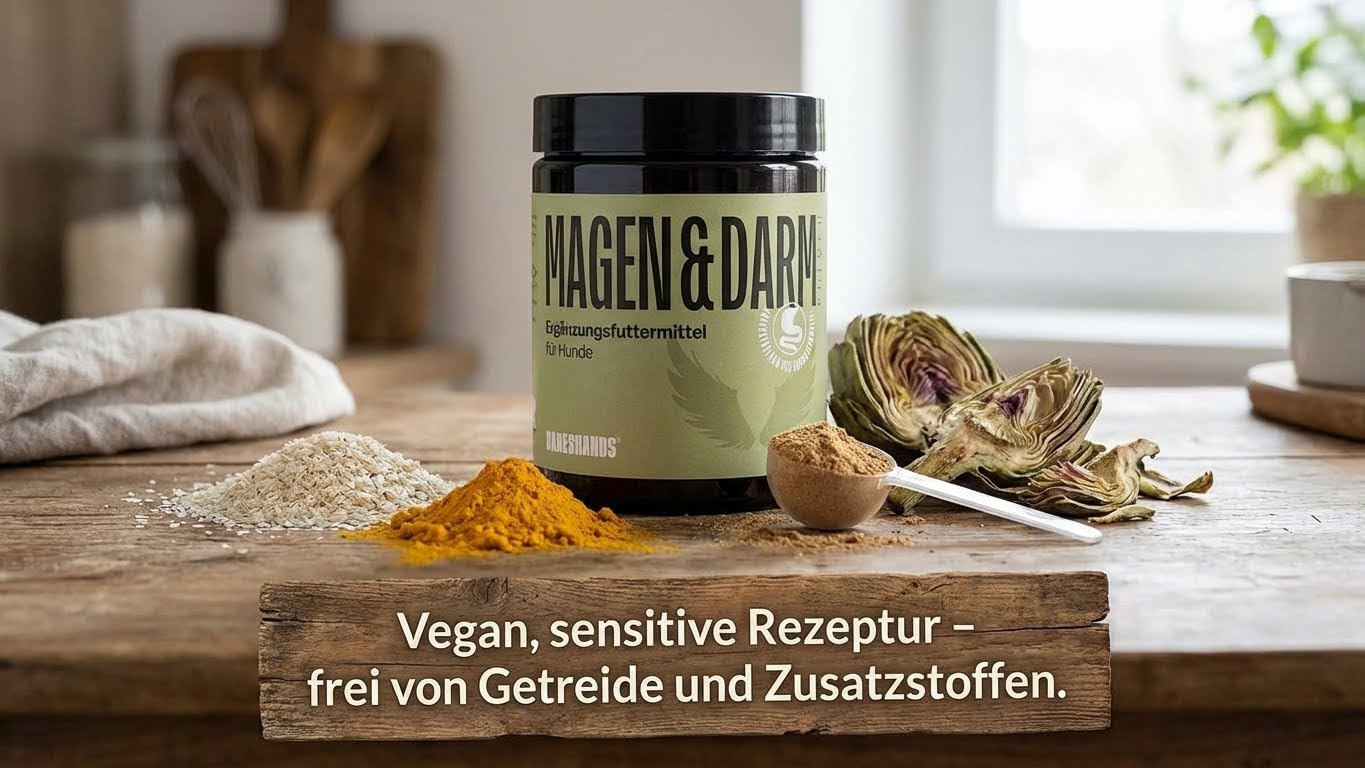 Magen-Darm Pulver Hund | Probiotikum & Präbiotika zur Unterstützung der Verdauung, Darmflora & Immunsystem | Vegan, Sensitiv & Getreidefrei | Made in Germany