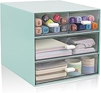 Vista 1 de Desk Organizer with Drawer, Office Organizer with 4 Drawers, Desk Storage Box for, Desktop, Dressing table, Office, School, Home, Plastic Box and 4