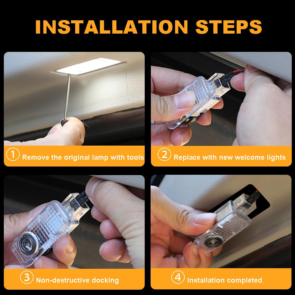 4 pezzi Luci Proiettore Porta, Luce LED di Benvenuto Proiettore logo Compatibile Con 1 2 3 4 5 6 7 Serie X1 X2 X3 X4 X6 M GT Logo illuminazione sottoscocca auto