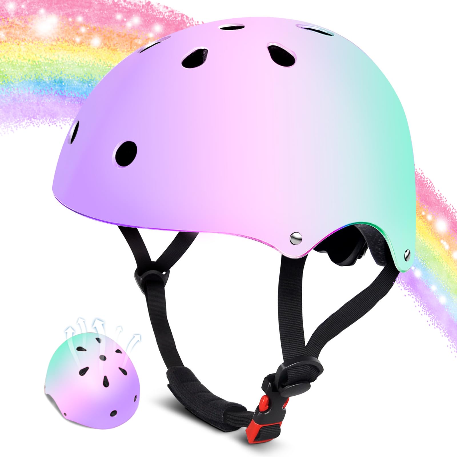 Kask rowerowy dla dzieci w wieku 2-3-5-8-14 lat, dziewcząt, chłopców, maluchów, dzieci i młodzieży, wentylacja i odporność na uderzenia, kask rowerowy dla malucha do wielu dyscyplin sportowych