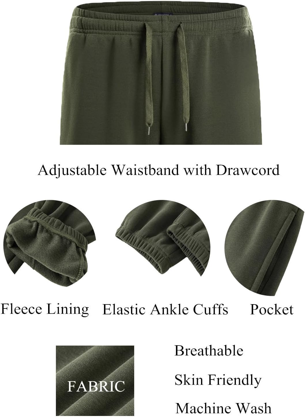 LeeHanTon Sweatpants for Men Athletic fleece sweat pants Casual jogger running pants with pockets 3 Pack