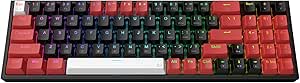Redragon K628 PRO 75% 3-Mode Wireless RGB Gaming Keyboard, 78 Keys Hot-Swappable Compact Mechanical Keyboard w/Hot-Swap Free-Mod PCB Socket, Dedicated Arrow Keys &amp; Numpad, Red Switch