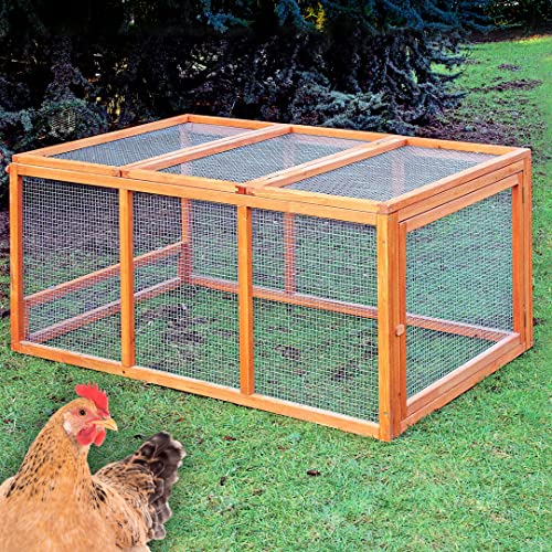 FINCA CASAREJO Parque para Gallinas Universal - Adapta a Todos los Gallineros - Crea un Lugar Seguro al Aire Libre - Incluye Panel Móvil y Marco de Madera - 150x93x67 cm