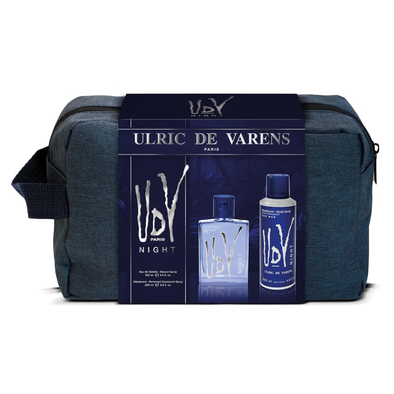 ULRIC DE VARENS - UDV Night Kit - Men's Eau de Toilette 100 ml + Deodorant 200 ml - Oriental Fruity Fougère - Made in France