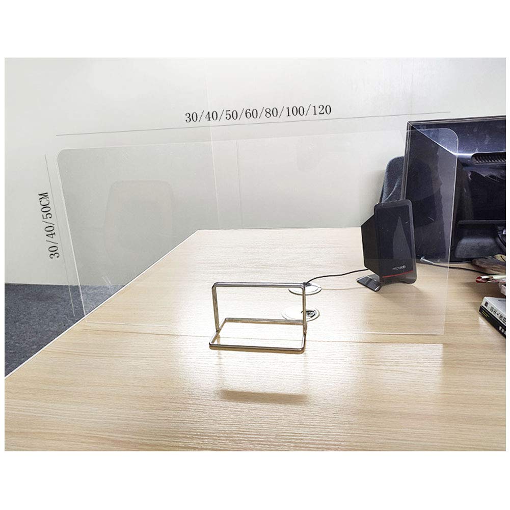 NANANA Pantalla/Mampara Protección, Mampara de Metacrilato Mostrador, Indicada para Mostradores Separador Transparente para Supermercados, Farmacias, Gasolineras y Comercios,Tamaño Múltiple,60x40cm