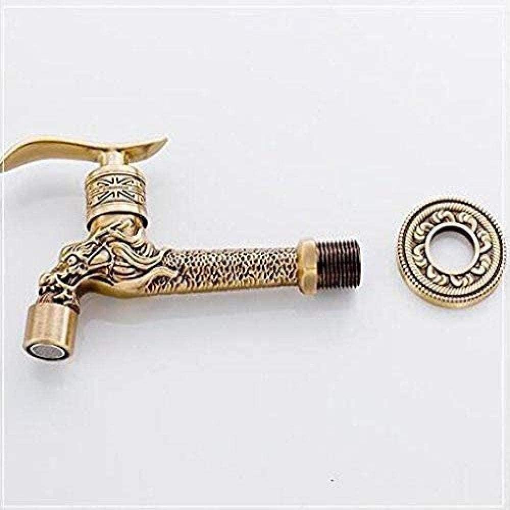 庭の蛇口アンティークブロンズ彫刻ドラゴン動物の形庭の洗濯機庭