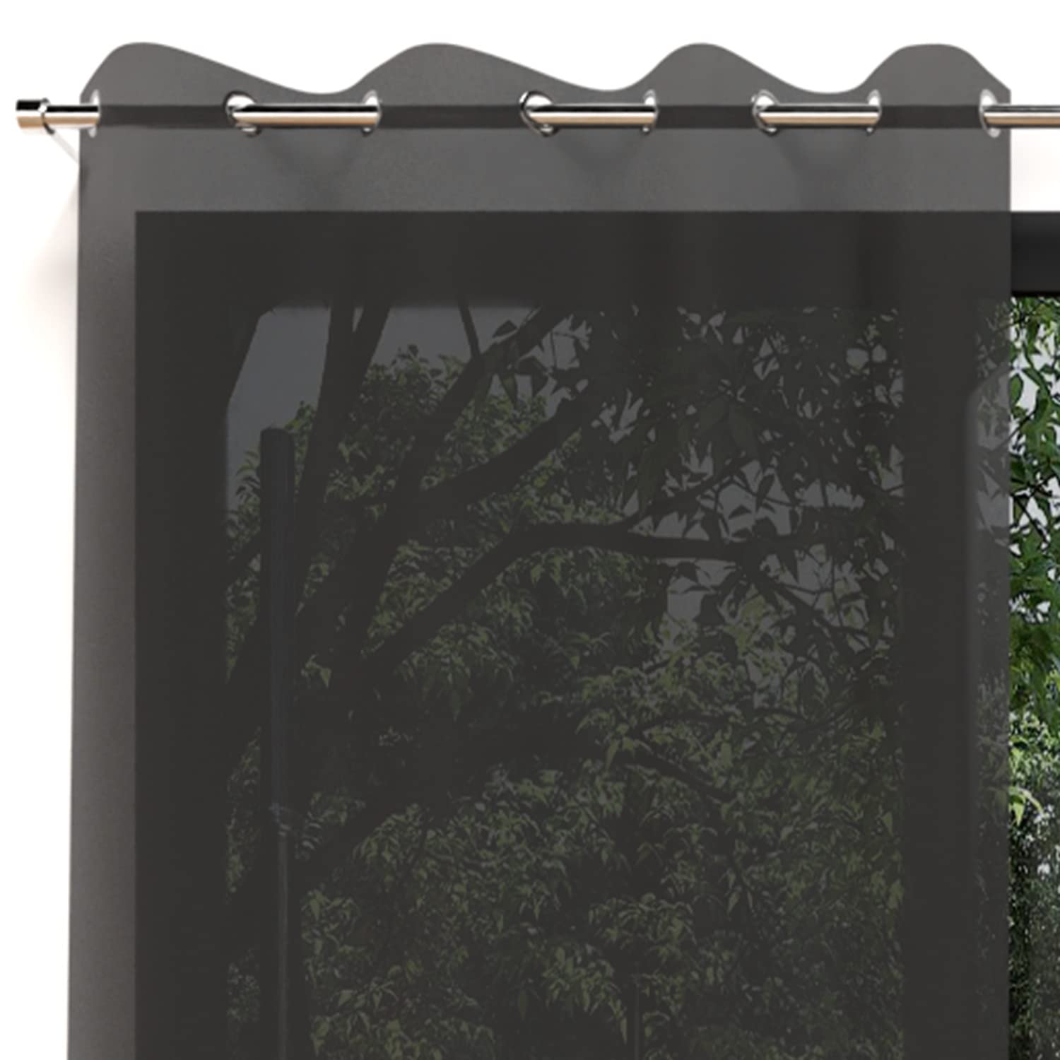 Soleil d'ocre Curtain With Metal Eyelets Black