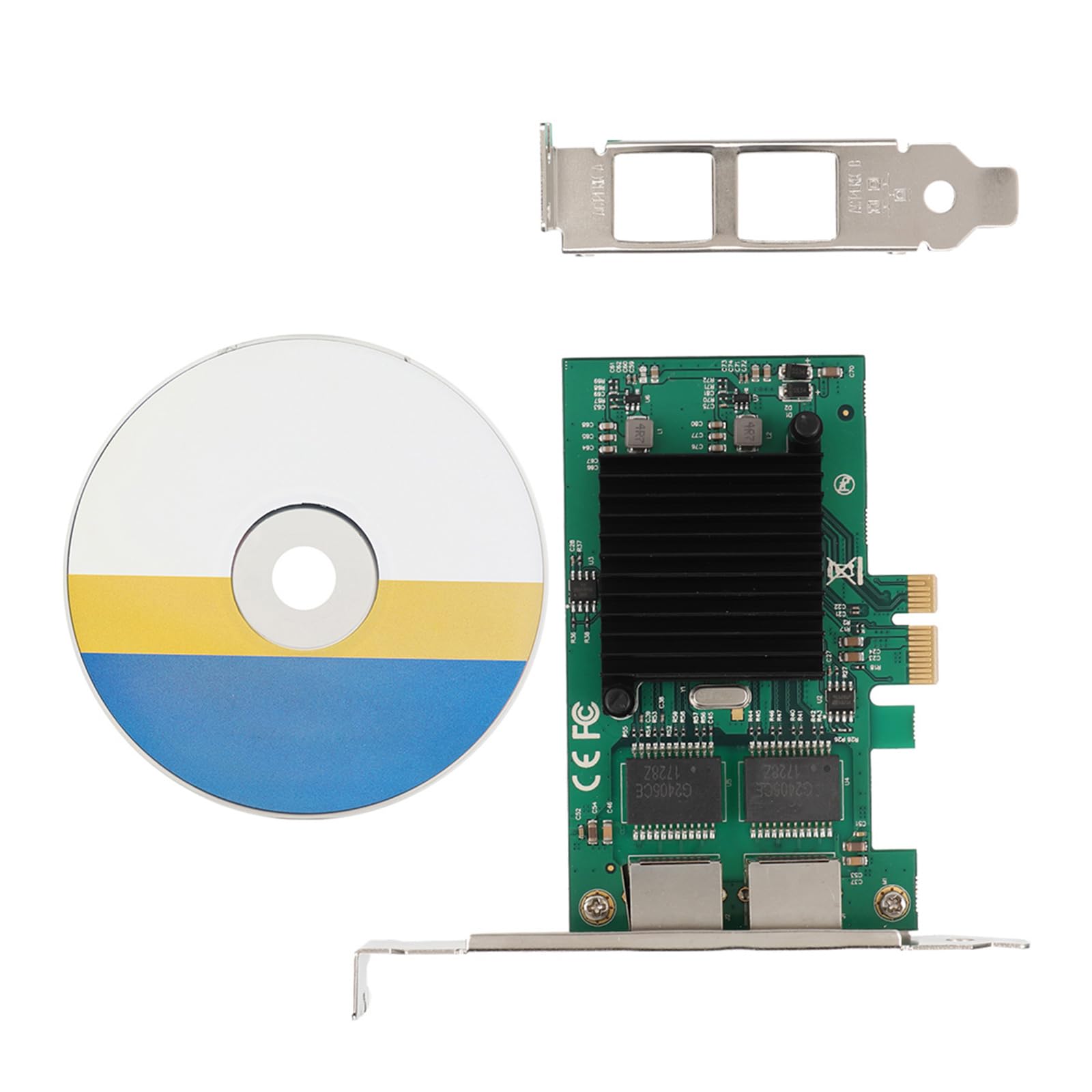 SYH&AQYE PCI-E X1 Scheda di Rete Gigabit Ethernet a Doppia Porta da 1000 Mbps, Adattatore di Rete Convergente Gigabit Ethernet da 1000 Mbps Migliora L'efficienza Riduci Il Consumo Energetico