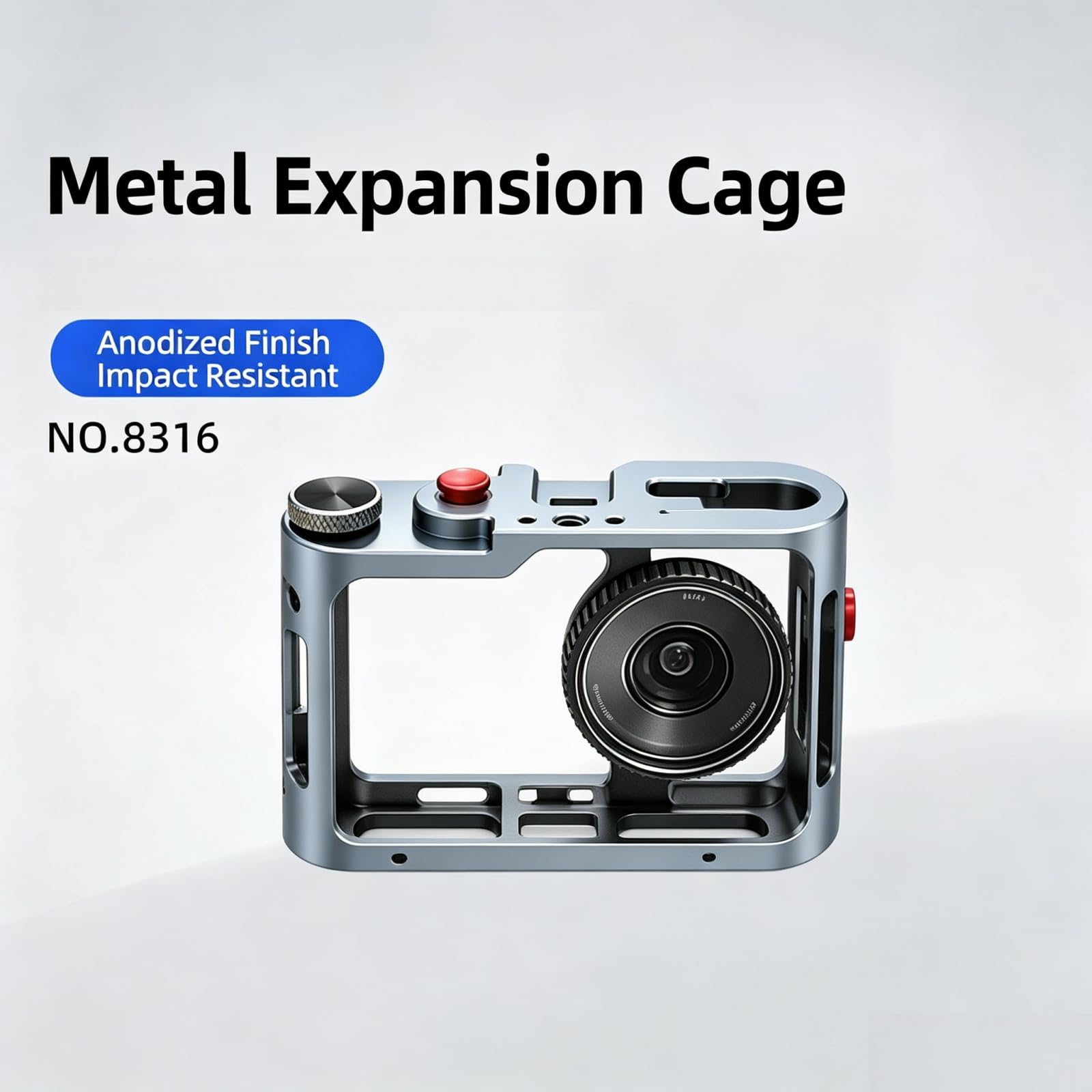 Metalowa klatka kompatybilna z DJI Action 6, rama ochronna ze stopu aluminium z zimną stopką i szybkozłączką do vlogowania