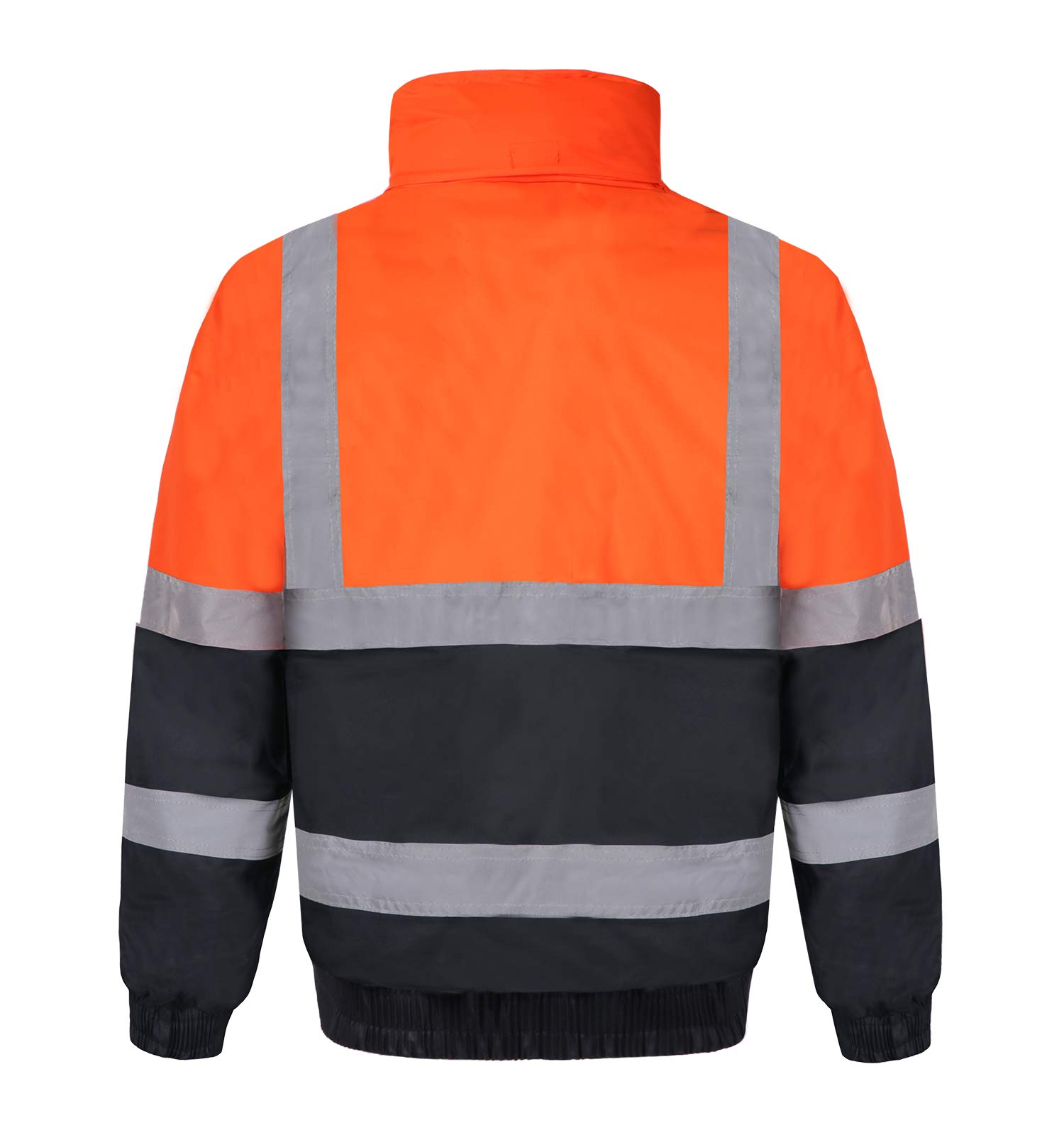 Męskie kurtki bomberkowe Hi Vis Viz widocznością wyściełane wodoodporne ubrania robocze bezpieczeństwo kurtka pilotka płaszcz z odblaskowymi paskami