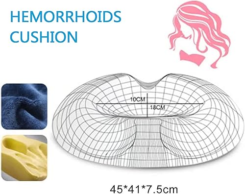 Miniatura 8 de Cojín de asiento de almohada de dona diseño ortopédico almohada de espuma viscoelástica tratamiento de hemorroides cojín de coxis para próstata