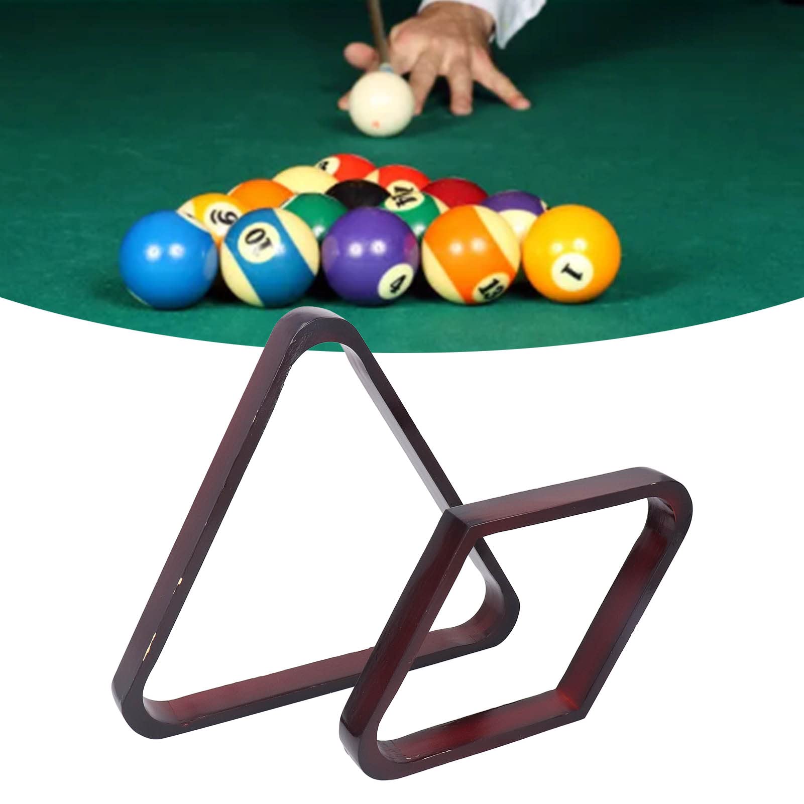 Pool Rack, 9 Ball Triangle Rack Set Billiard Stand in Large Wine Red for Home Game Room and Billiards