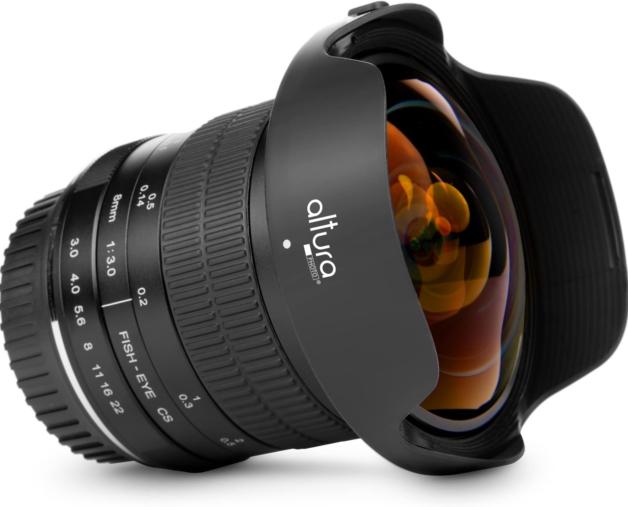 8mm f/3.0 Professional Wide Angle Lens Aspherical Fisheye for Canon EOS 90D 80D 77D Rebel T8i T7 T7i T6i T6s T6 T100 SL2 SL3 DSLR Cameras with EF Mount