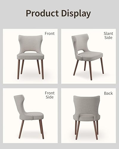 Miniatura 7 de Juego de 2 sillas de comedor de madera, sillas de comedor de granja, sillas de cocina modernas, silla tapizada para restaurante y cafetería, color