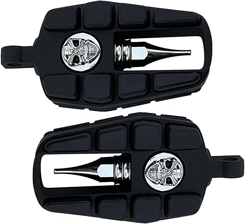 Miniatura 8 de FATECIM Estriberas de calavera para motocicleta, reposapiés para motocicleta, mini tablas de suelo con adaptadores de montaje macho y goma