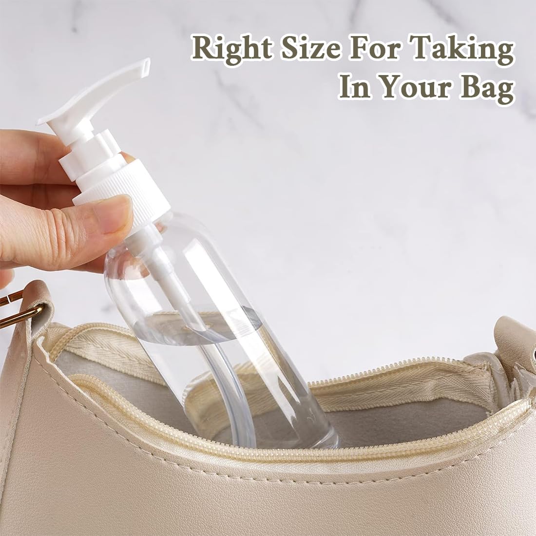 Set 6 Bottiglie Da Viaggio 100 Ml - Con Pompa, Trasparenti, Per Liquidi, Ideali Per Aereo, Con 2 Imbuti - Foto 7