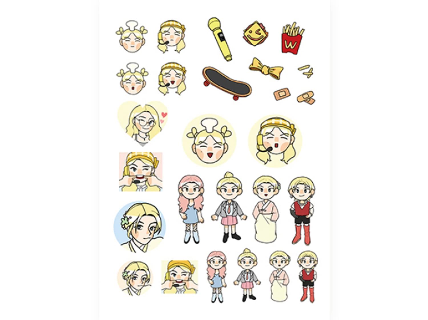 (G)IDLE Soyeon SD Fanart Stickers A6 Size Cartoon Stickers Pack for Laptop for Phone Fanarter Collaboration Goods