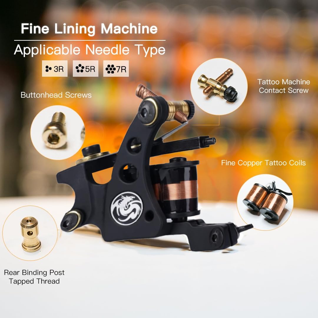 wizard tattoomacine liner（最終価格） Dragonhawk Fine Liner Coil Tattoo Machine - 10 Wrap Professional