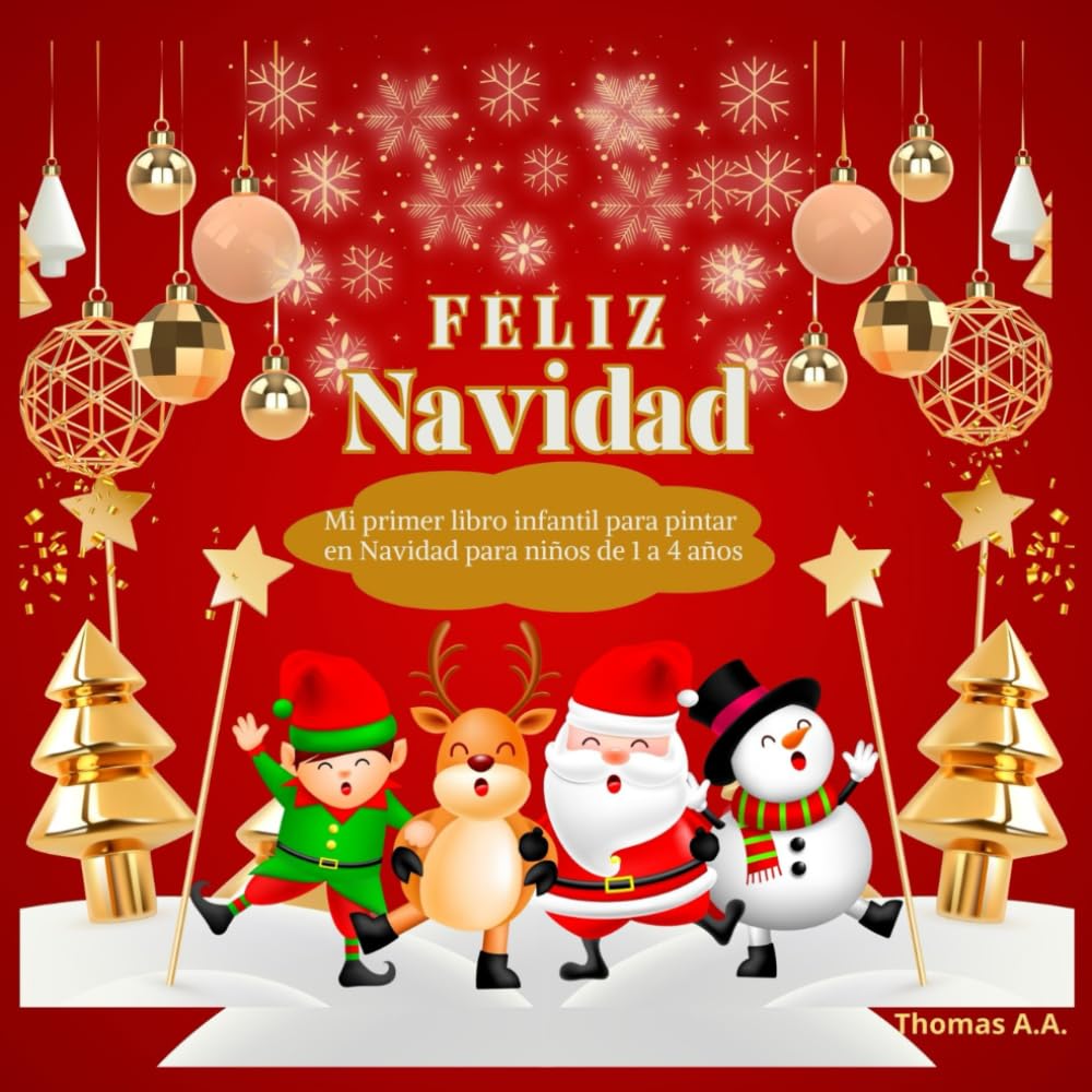 Mi primer libro infantil de pintar en navidad para niños de 1 a 4 años