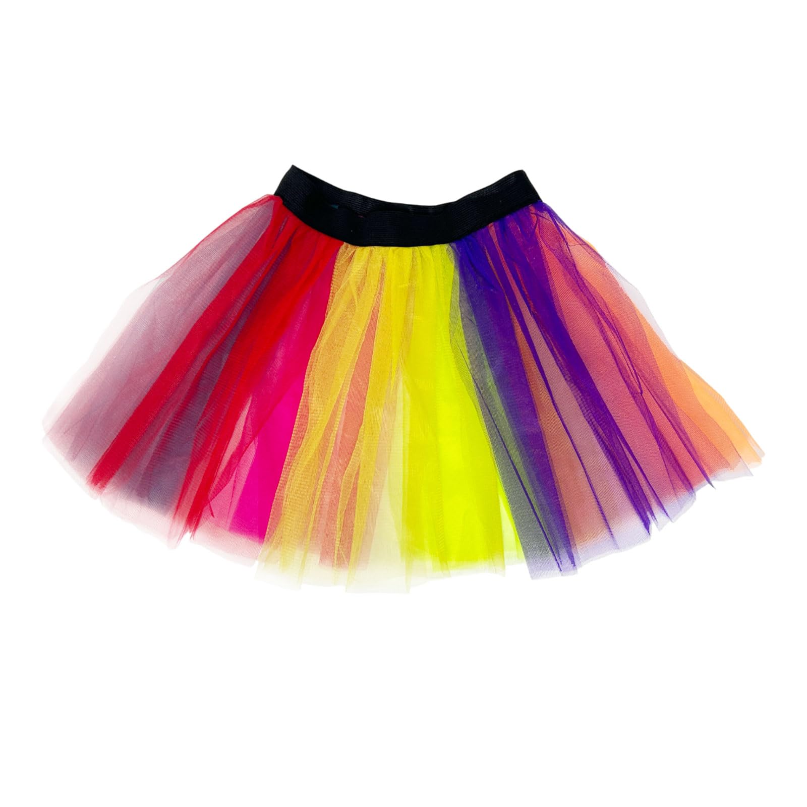 FUIPVGI Ladies Neon Tutu Skirt, 80s Costume Neon Party Accessories, Rave Retro Outfit, Hen Party Running Costume 1980s - Image 3