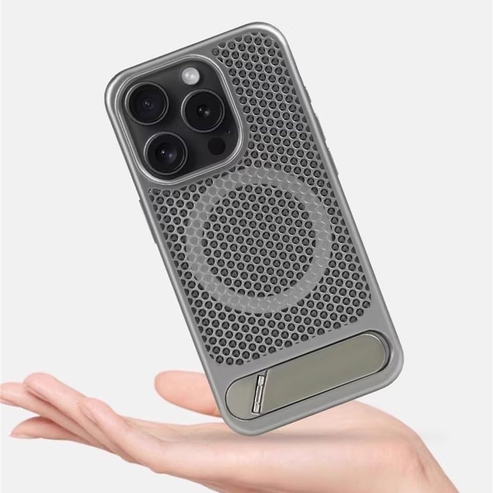 Luksusowe etui chłodzące z siatki o strukturze plastra miodu do iPhone'a 17 16 15 14 13 12 Pro Max 17 Air 16 15 14 Plus z bezprzewodowym ładowaniem, niebieskie, do iPhone'a 13 Pro
