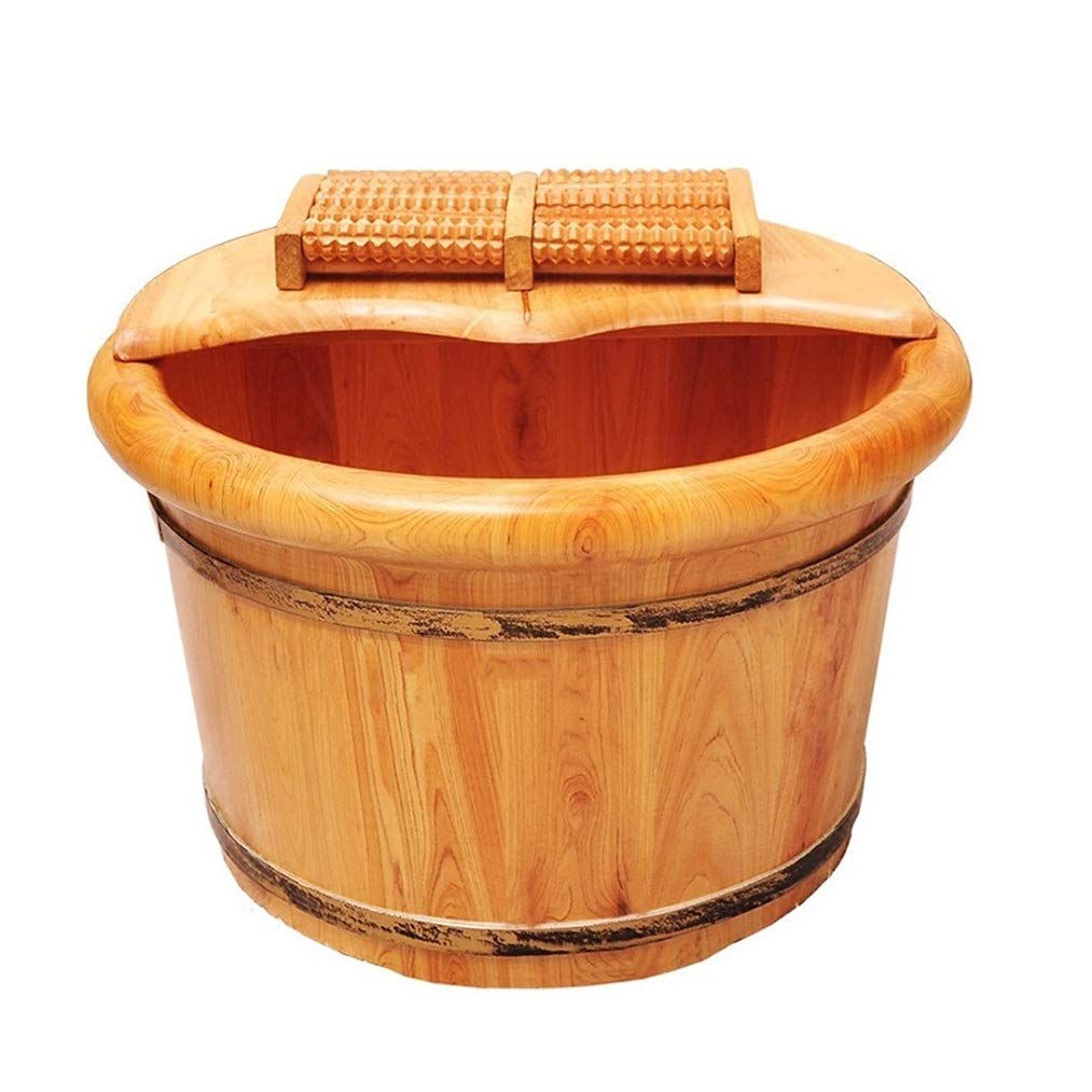 Barile per Piedi,Secchio da Bagno in Legno per Massaggio,Fatto a Mano,Pediluvi Superficie Liscia,Accessori per Il Bagno Anniversario Comfortable Anniversary