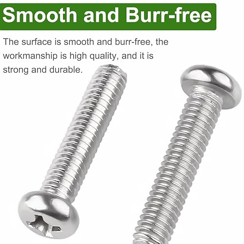 Miniatura 4 de Phillips Tornillos de cabeza cacerola M2 M3 M4 M5 Tornillos de cabeza cruzada tuercas arandelas juego surtido, 304 acero inoxidable métrico, cabeza
