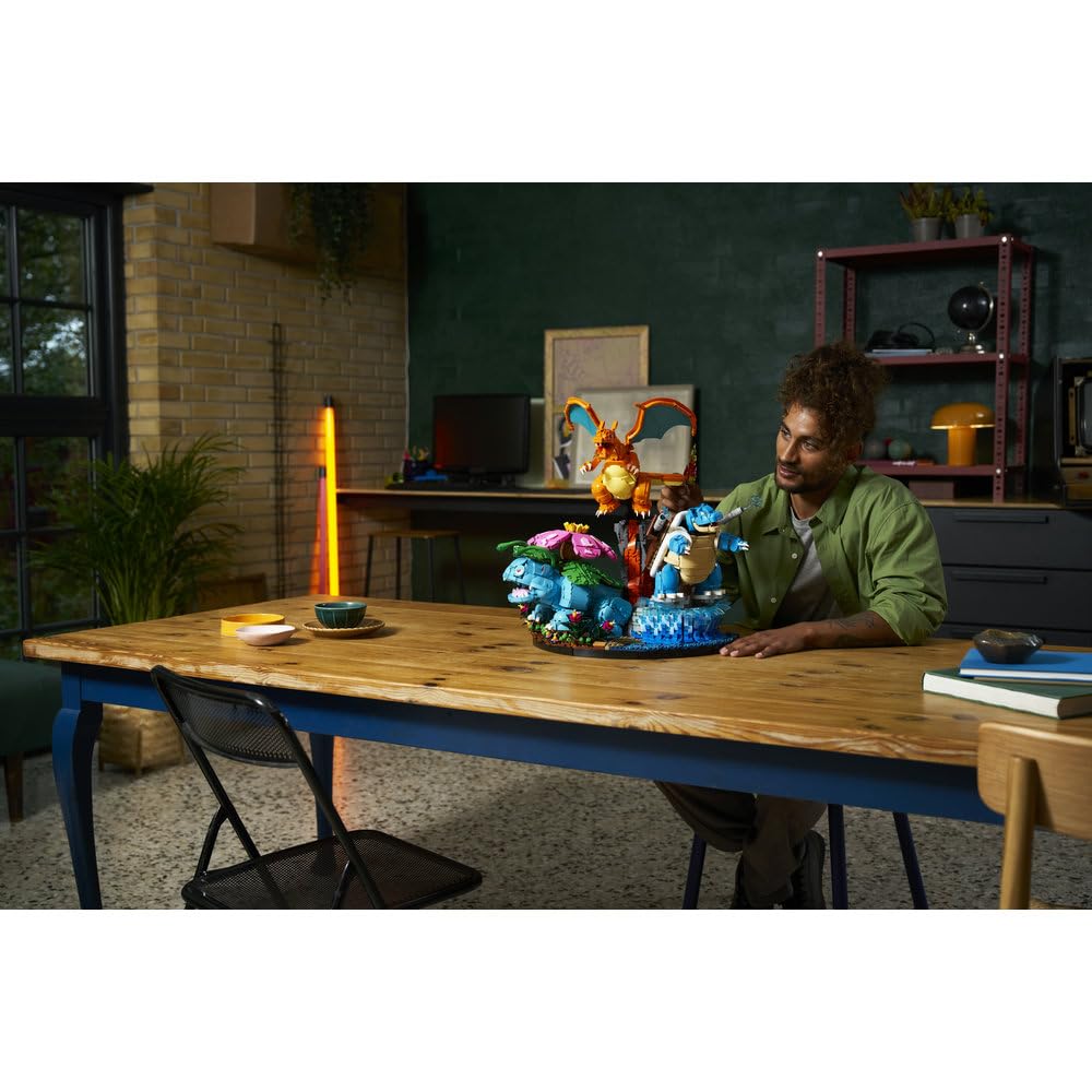 LEGO Pokémon Venusaur, Charizard i Blastoise 72153 | Kolekcjonerskie figurki Pokémonów, duży zestaw klocków dla dorosłych, prezent dla fana gry, dekoracja, 6838 elementów