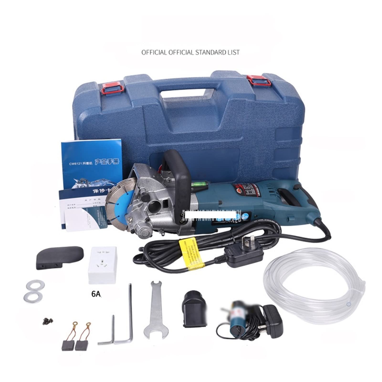 Coupe-Carreaux, 121mm 4800W Lame Cw6121 Multifonction murale pierre pierre rainure de rainure de rainure de course de poursuite Machine maximale 5 pcs lame 7000r / min Vitesse de chargement