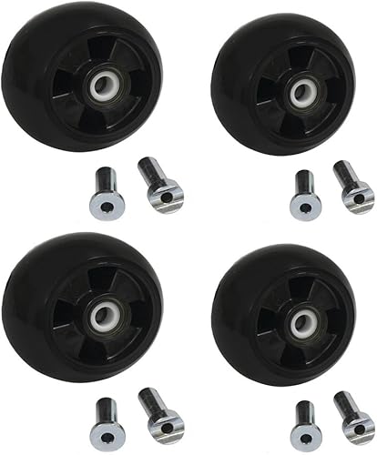 Miniatura 1 de RAParts - Juego de 4 ruedas de plástico para cortacésped John Deere de 48, 54, 60, 72 pulgadas, AM125172