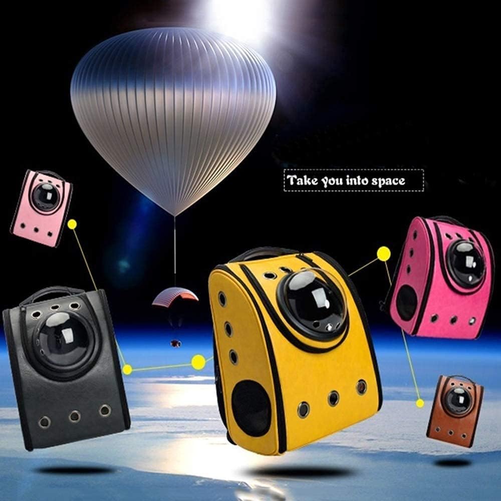 Liusj JUnst Pet Backpack,Large Capacity Space Capsule pet Bag Dog go Out Carrying Bag Breathable Backpack,Built-in Seat Belts,Suitable for Walking,Hiking (Color : Pink)