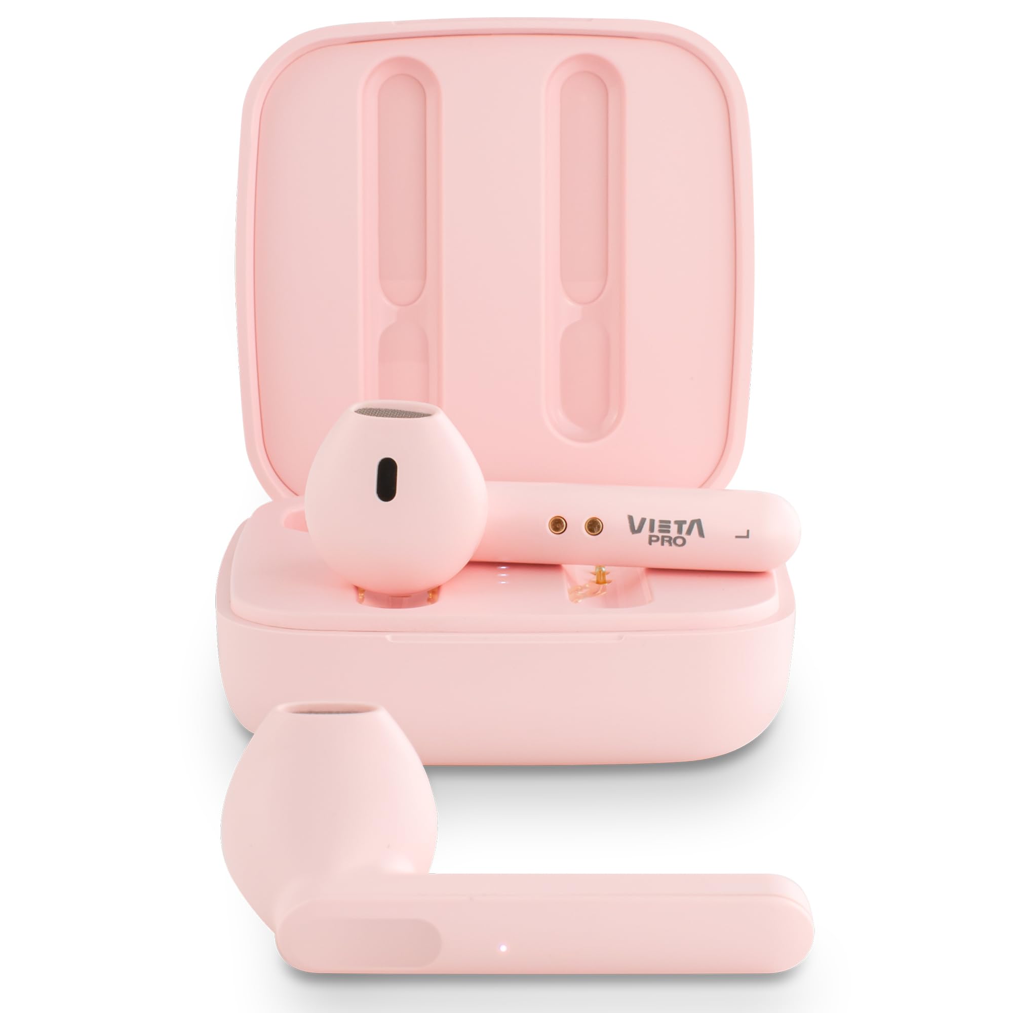 Vieta Pro - Auriculares Track 2 con Bluetooth 5.0, True Wireless, micrófono, Touch Control, autonomía de 20h, Color Rosa