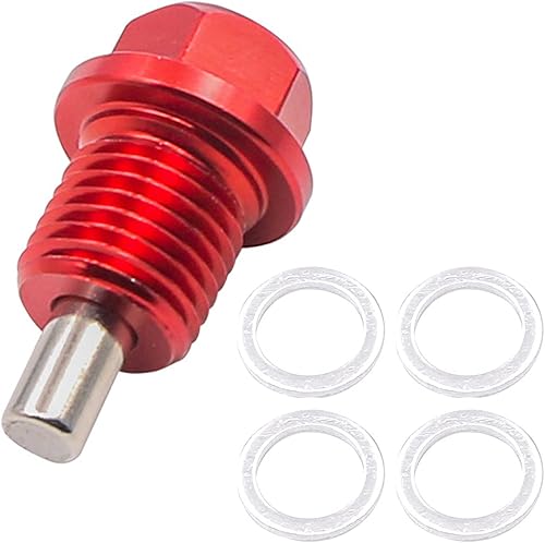 Yonput 1 tapón magnético de drenaje de aceite M14 x 1.5 con cuatro espaciadores, perno de tuerca de drenaje de sumidero compatible con la mayoría de
