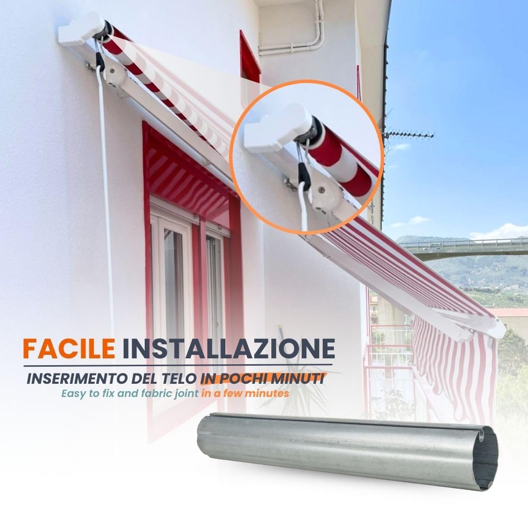 TENDAGGIMANIA Universal-Rolle aus verzinktem Eisen fr Sonnensegel und  ausziehbare Arme, Durchmesser 60 mm - Lnge: 4 Meters : Amazon.de: Kche,  ...