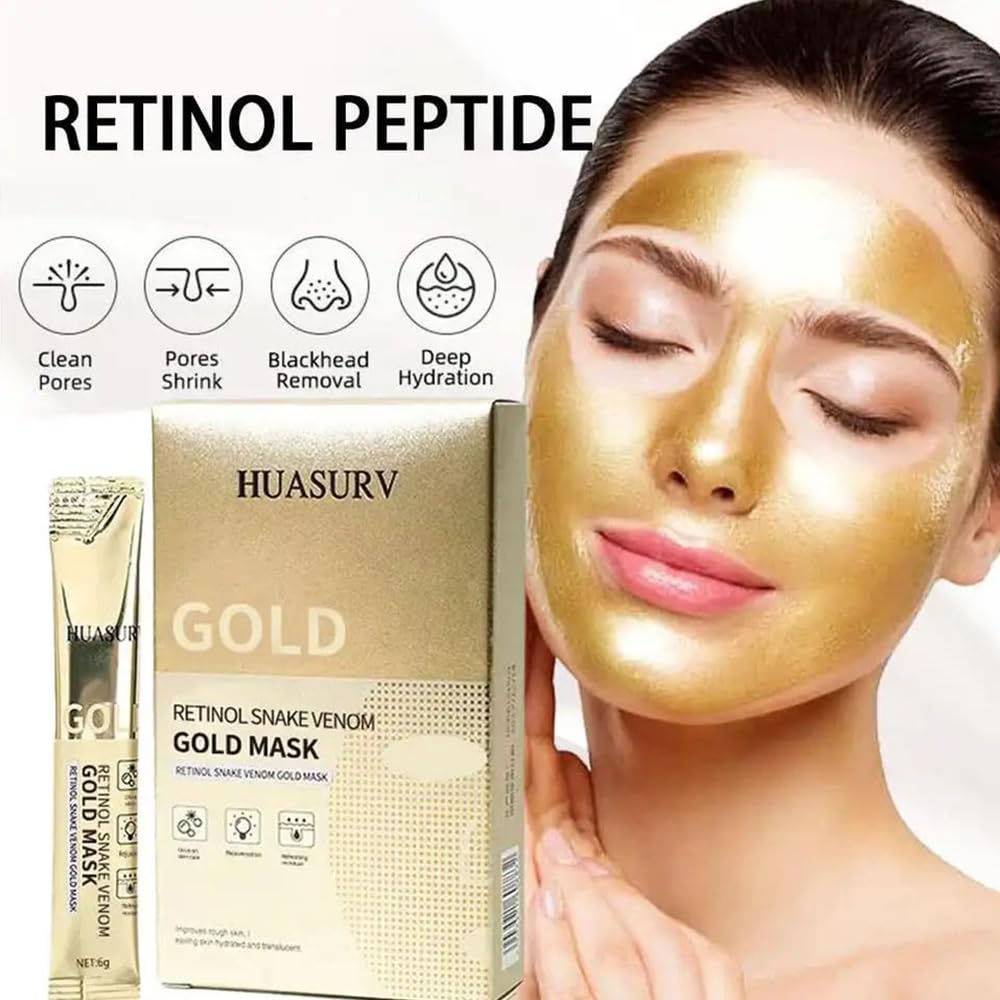 Retinol Snake Venom Gold Mask, Golden Collagen Peel Off Face Mask - Image 2