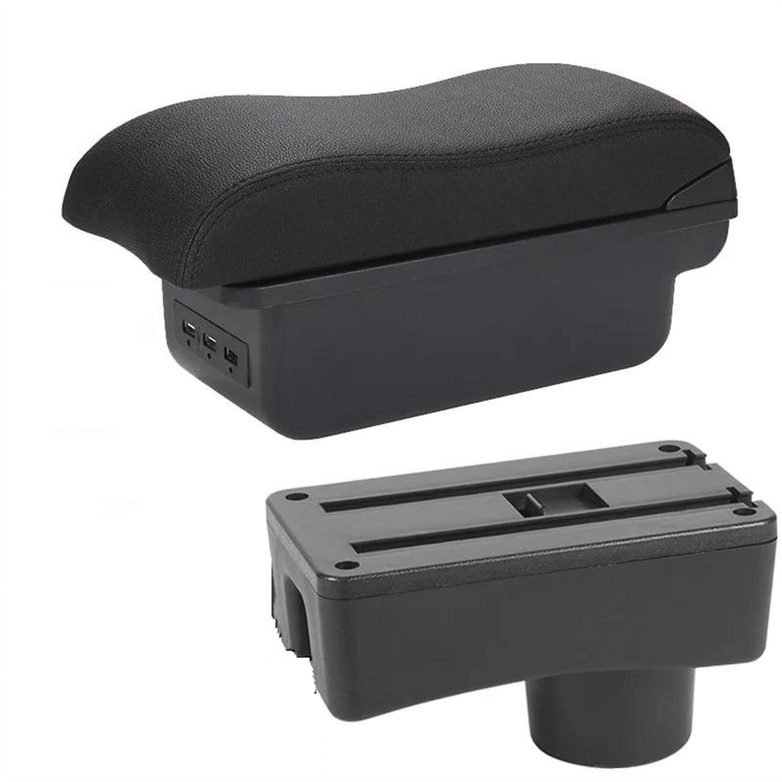 NMJLQW Storage Rack Car Center Console Storage Box Multifunctional Armrest Storage Box Interior Accessories For Aygo X(B2 Black line 3USB)