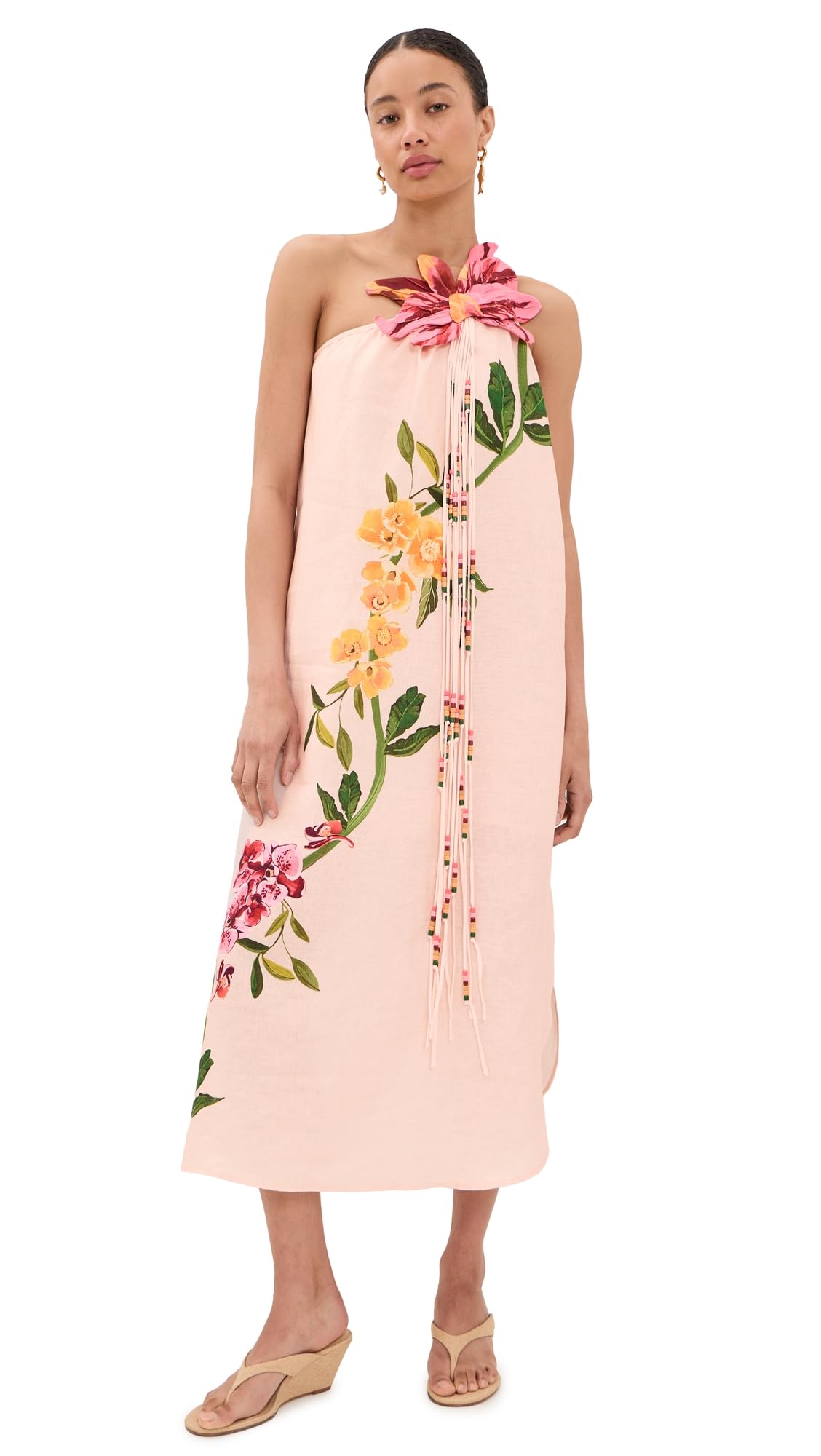 Women's Garden Terrace One Shoulder Linen Maxi Dress