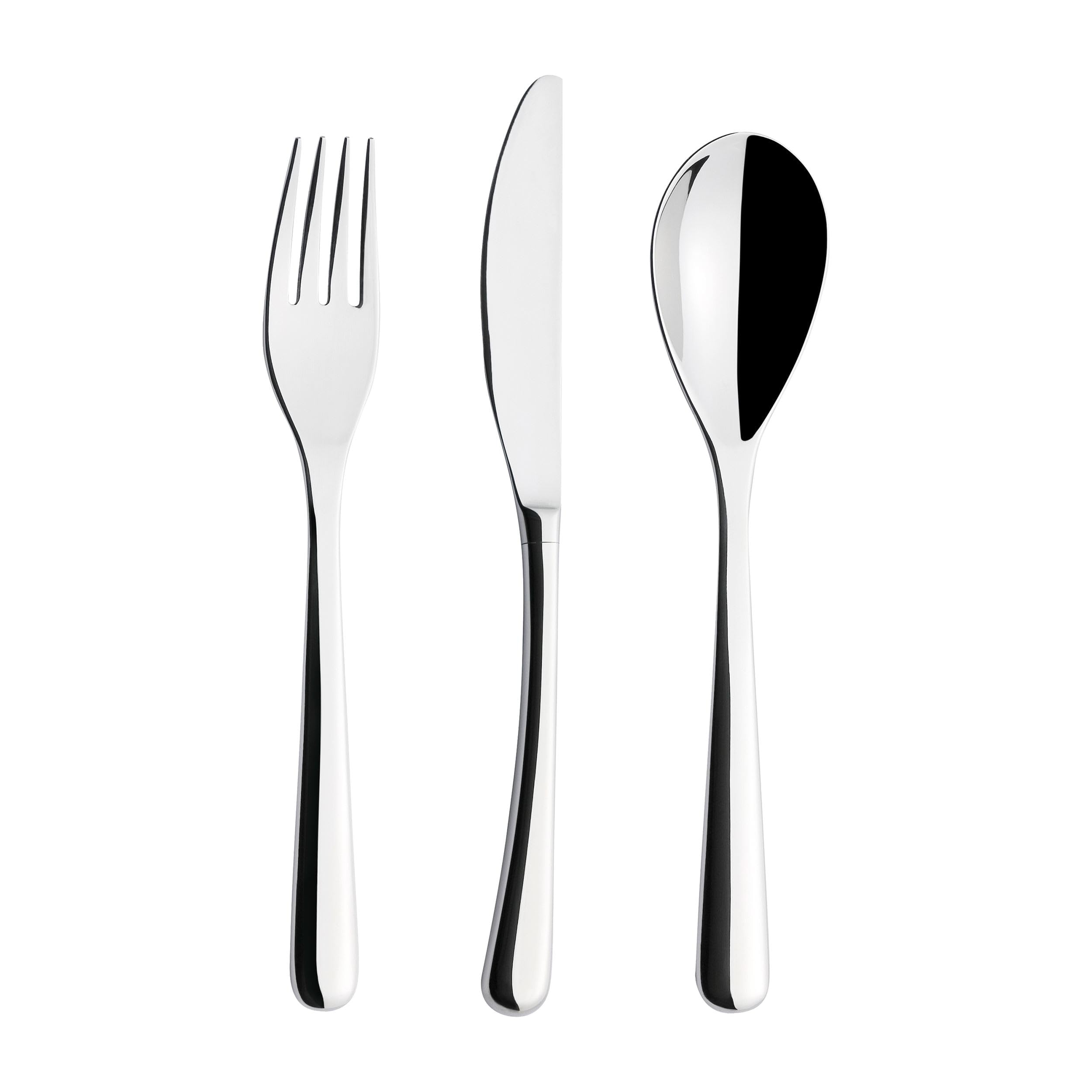 Iittala Piano Dessertbesteck 12-teilig aus poliertem Edelstahl, für 4 Personen, Design von Renzo Piano