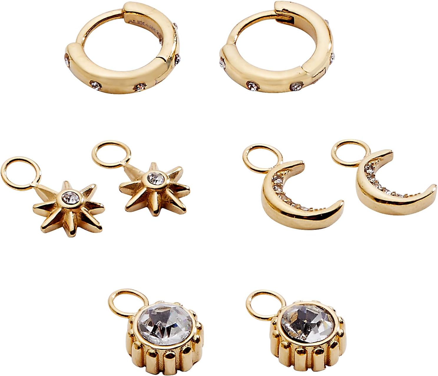 Alex and Ani Celestial Stackable Earring Sets - Interchangeable Studs, Huggies, Cuffs & Charms, Nickel-Free