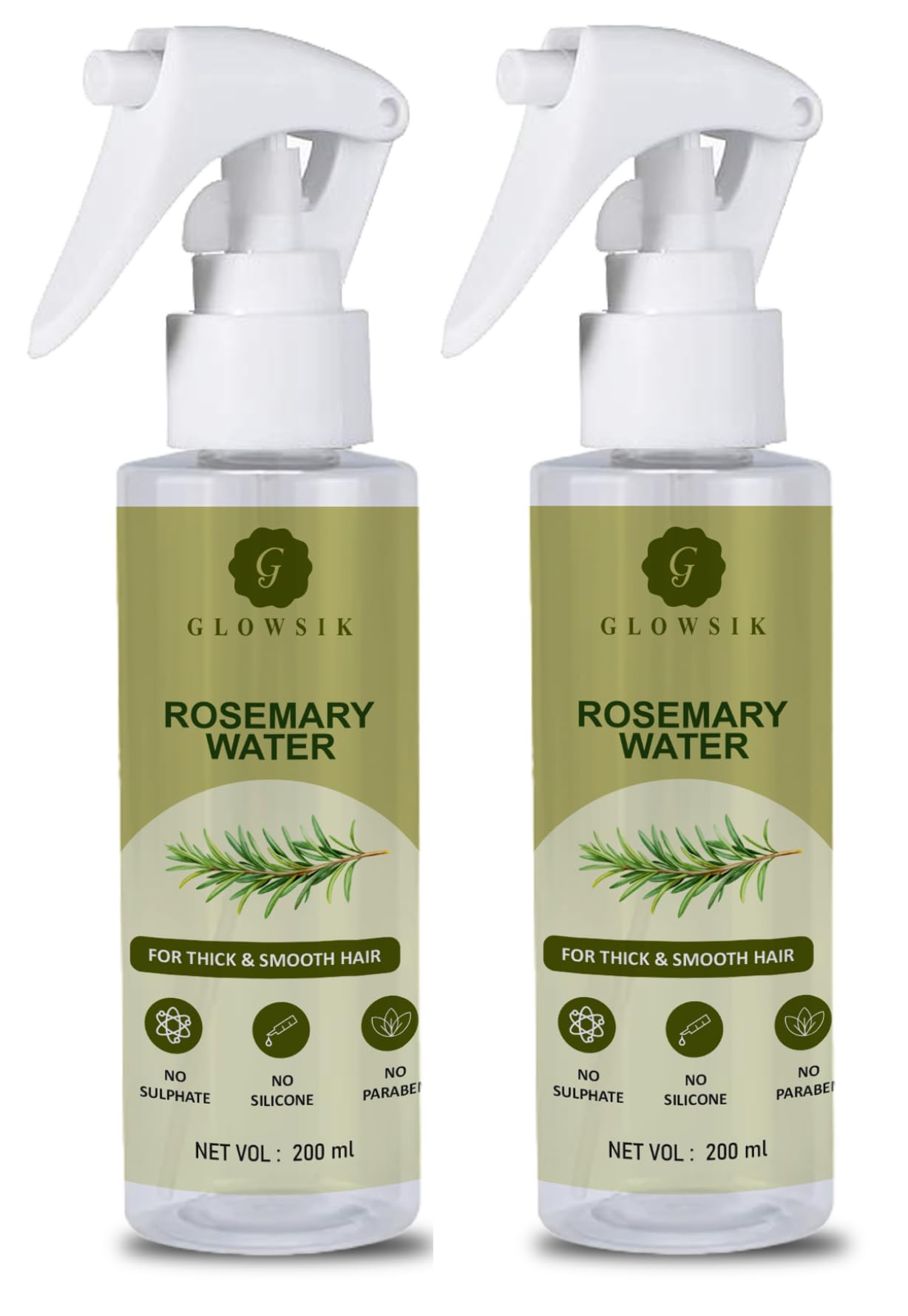 Glowsik Rosemary Water Spray for Hair Growth & Hair Fall Control | Natural Hair Mist for Scalp Care, Dandruff Control & Frizz Free Smooth Hair | Sulphate & Paraben Free | For Men & Women (400 ml)-picture-36